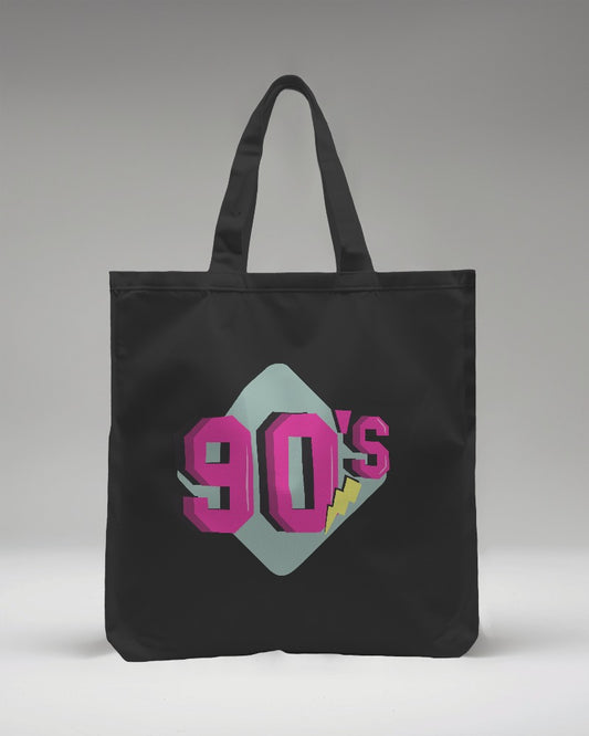 Black Tote Bag for the '90s Kids